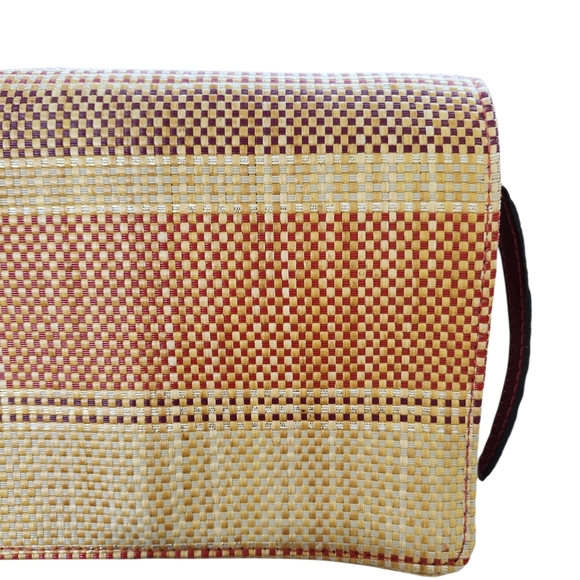 Patrica Nash Laurentina Italian Fine Straw Red Leather Crossbody Shoulder Bag - Picture 3 of 15